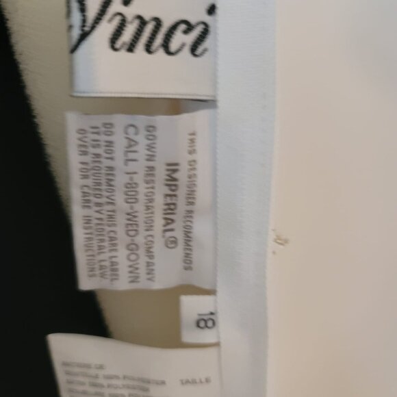 Size 18 Long A Line Wedding Dress V Neck Train Bridal Gown - Picture 7 of 16